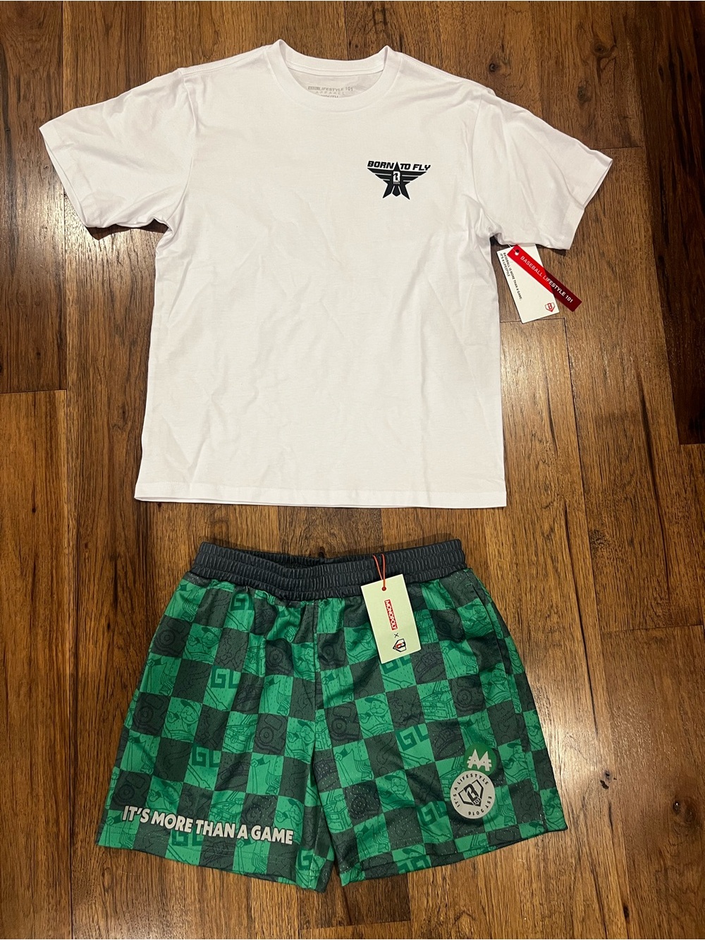 NWT Baseball Lifestyle 101 YL set with monopoly shorts